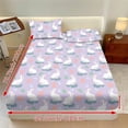 thumbnail image 3 of ZIATUBLES 3-Piece Twin Size Sheet Set, Soft Cooling Polyester Bedding-Breathable and Comfortable for All-Season Use, 1 Fitted Sheet and 2 Pillowcases, Rabbit Easter Egg Paw Print, 3 of 9