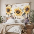 thumbnail image 3 of Sunflower Tapestry for Bedroom Wall Hanging Tapestry, Farmhouse Plant Retro Butterfly Yellow Floral Ceiling Backdrop Tapestries Poster Blanket Wall Decor for Teens Room Living Room Dorm 39" x 59", 3 of 8