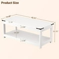 thumbnail image 3 of Homieasy 43.3” Farmhouse Wood Coffee Table with Storage Shelf, Modern Center Table for Living Room,White, 3 of 8
