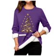 thumbnail image 5 of WEAIXIMIUNG Sweatshirts Femme Arbre de Noël Manches Longues Col Rond Poche Rembourré Pull Chaud, 5 of 5