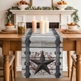 thumbnail image 2 of Table Runner - 72 Inch Long, Texas Star Retro Kitchen Dining Table Runner Dresser Scarves, Brown Wooden Berry Vintage Farm Farmhouse Decor for Coffee Tables Wedding Party Banquet, 2 of 8
