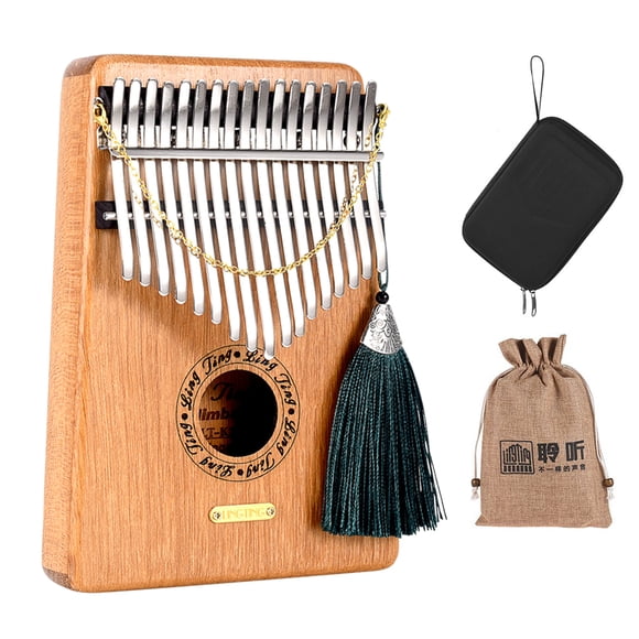 LINGTING LINGTING K17G 17-Key Thumb Piano Kalimba in G Tune, African Golden Sandalwood with Accessories - Portable, Lightweight, Ideal for Travel & Social Events