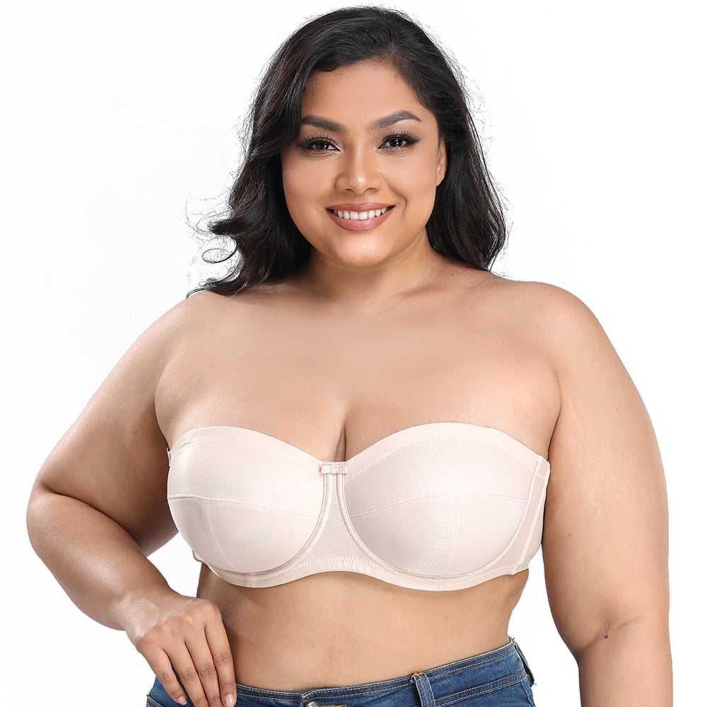 Strapless Bra 44dd Women Removable Top Plus Padded Bandeau Size Strapless  Bra Double Stretchy, Multicolor, Medium : : Clothing, Shoes &  Accessories