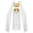 thumbnail image 3 of iiniim 2-Piece Women Belly Dance Dress Chiffon Crop Top and Split Dress Party Dancewear White XL, 3 of 7