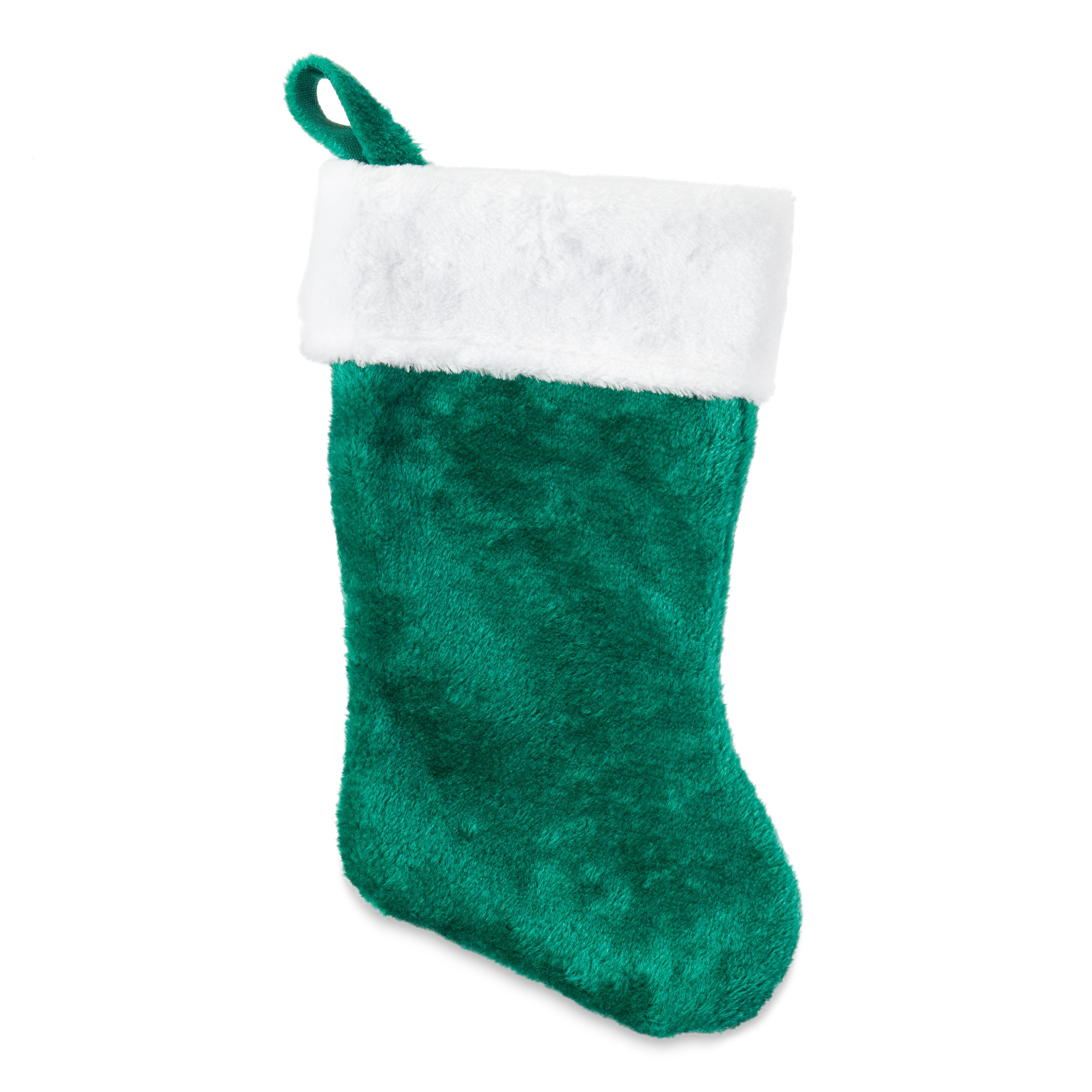 Holiday Time Green Plush Stocking