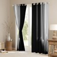 thumbnail image 3 of jejeloiu Modern Geometric Striped Black Out Curtains,Gray Black Curtains Pack of 2 (42x63 Each) For Girls Kids, 3 of 6