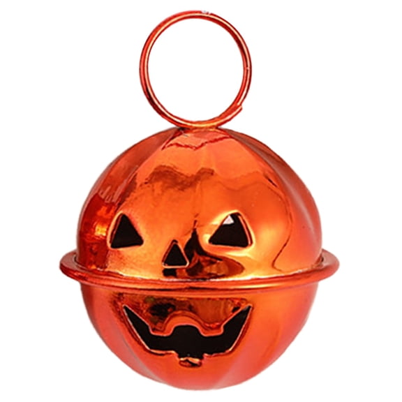 WMGHA Halloween Pumpkin Jingle Bells Ornaments, 2.4CM Ghost Festival Metal Orange Will Pumpkin Spoof Hanging Prop for Halloween Party Garden Tree Decoration,Multicolor