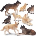 thumbnail image 1 of Figuras de Animales de Juguete Toymany 8 Unidades Lobo para Niños de 3 a 12 Años, 1 of 9
