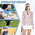 thumbnail image 7 of Uorisanigo Love Cherries Womens Golf Shirt with Zipper Stylish Relaxed Women's Long Sleeve Athletic Shirts Quick Dry Comfortable Long Sleeve Workout Tops, 7 of 7