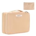 thumbnail image 1 of Bolsa de maquillaje de viaje Queboom, neceser para mujer y hombre (beige), 1 of 5