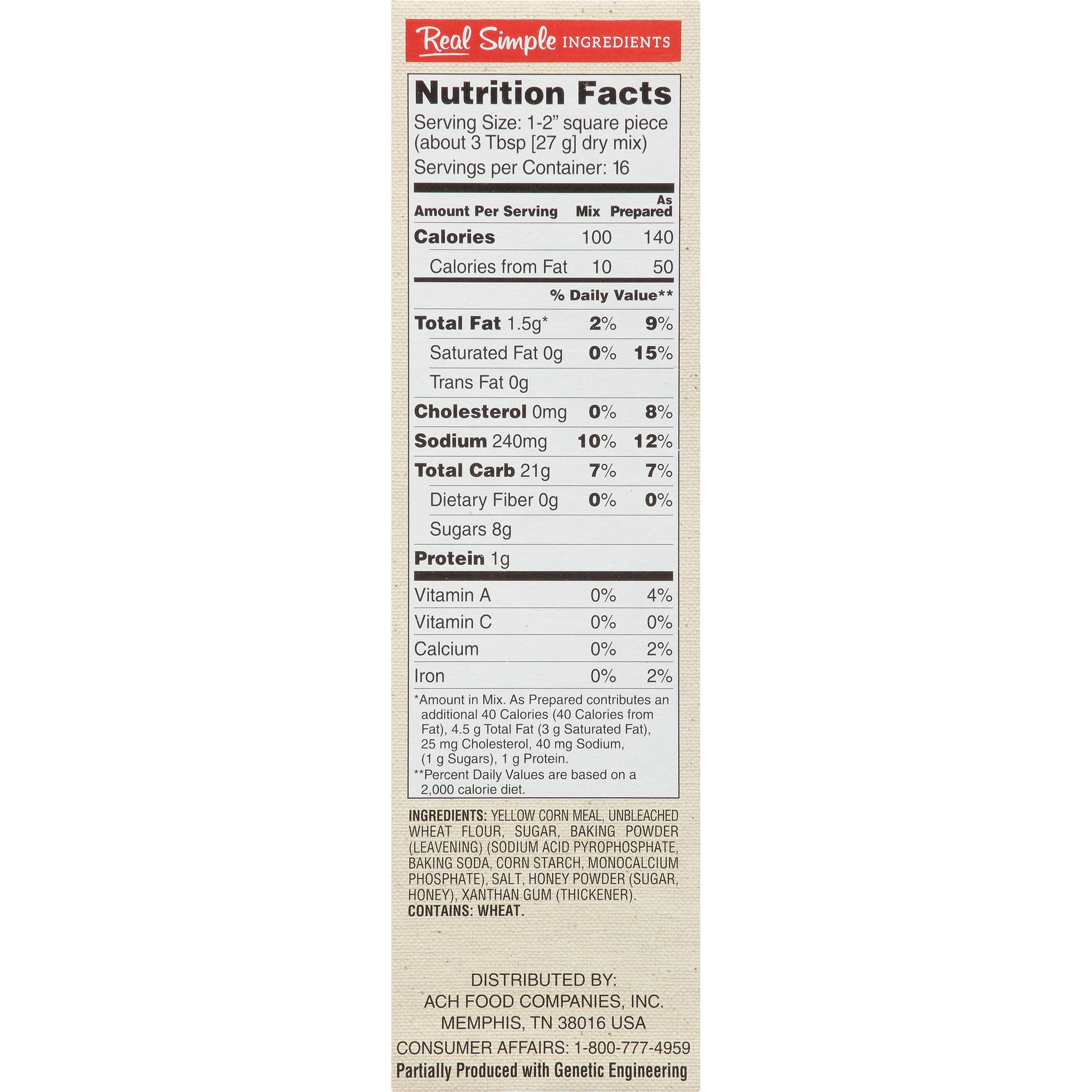 Fleischmann's Simply Homemade Corn Bread Baking Mix, 15 oz