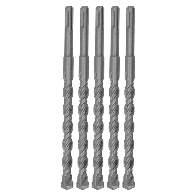 5PCS Impact Drill Bits with Carbide Tip Rotary Hammer Bit 2 Flute Spiral Bits for Brick Concrete 210mm 14mm / 0.55in