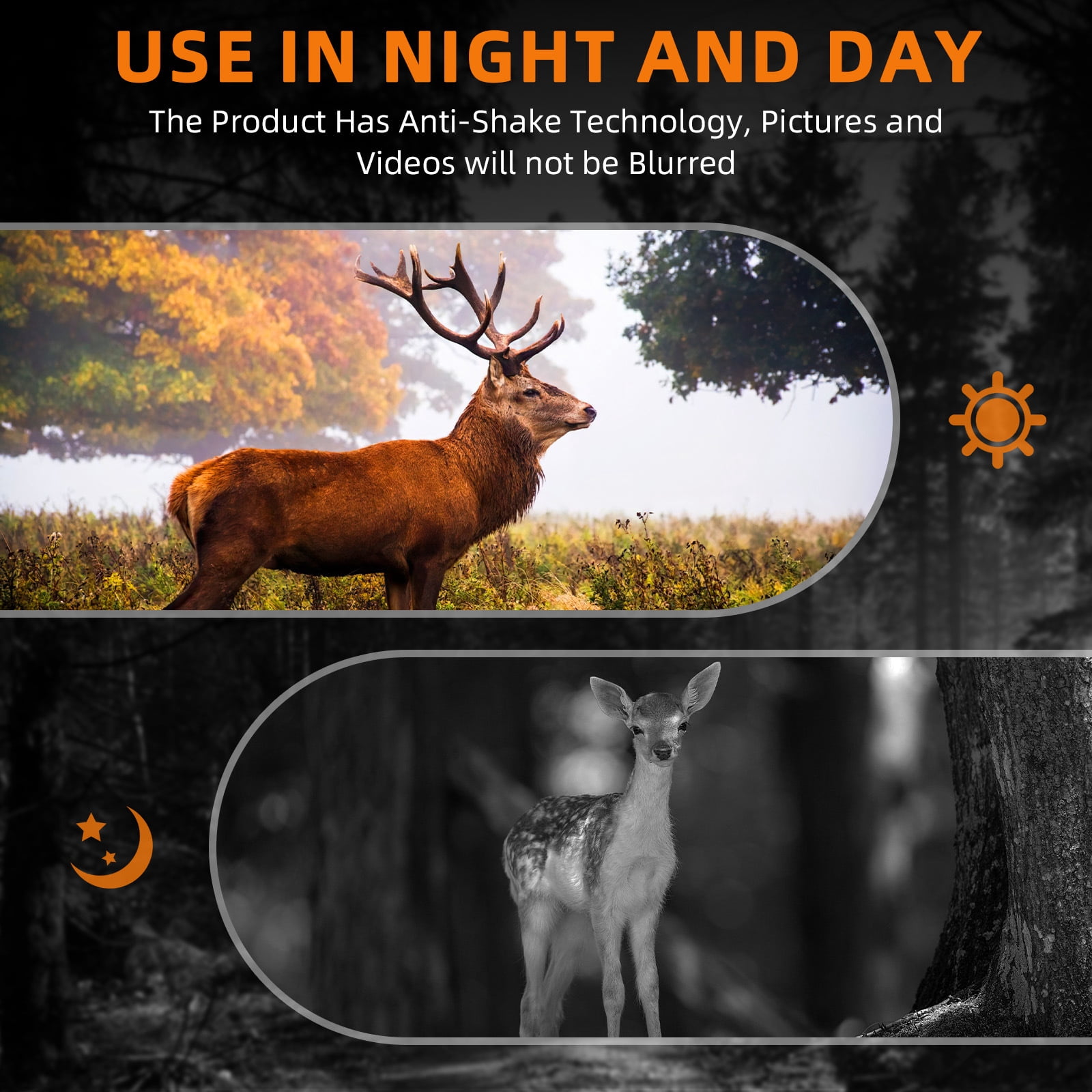 Amkui N2 Night Vision Day Binoculars Viewing 984ft/300M 1080P Night Vision 5X Digital Zoom Goggles Infrared Binoculars for Hunt Surveillance