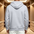 thumbnail image 4 of Mens Zip Up Hoodies Fashion Fleece Long Sleeve Hooded Sweatshirts Winter Casual Thermal Classic Fit Drawstring Hoodies Light Gray M, 4 of 6