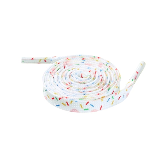 INSPIRE CHIC Unisex Colorful Shoelaces Printed Flat Shoe Laces for Sneakers 2 Pairs 120cm/47.2" White