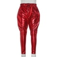 thumbnail image 5 of renvena Girls Boys Shiny Metallic Harem Pants Jazz Hip Hop Latin Ballet Street Dance Leggings, 5 of 7