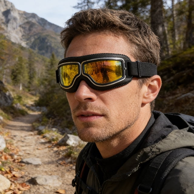 Motorcycle Goggles Fits Over Glasses Soft Padded Riding Glasses With Slip Strap