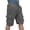 Dark Gray, variant on Mens Mid Rise Breathable Capri Cargo Bottoms, Minimalist Drawstring Waist Lightweight Travel Shorts Black S