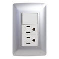 thumbnail image 1 of Kit 2 PLACAS con CONTACTO DOBLE y 1 apagador Sanelec gris, 1 of 6