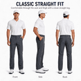 thumbnail image 2 of YAPPO Men's Stretch Dress Pants, Quick Dry Business Casual Slacks, Straight Fit for Office, Golf & Travel, 30" Inseam, 2 of 7