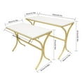 thumbnail image 5 of 2 Pieces Handbag Display Stands, Display Riser Shelves, Modern Sturdy Nesting Tables For Afternoon Tea, Cakes, Pastries, Desserts Display Tables for Home&Store - White, Gold, 5 of 14