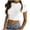 White, variant on Women's Casual Sexy Workout Crop Tops Round Neck Short Sleeve Athletic Yoga Shirts Lace Up Side Slim Fit Sports Bras