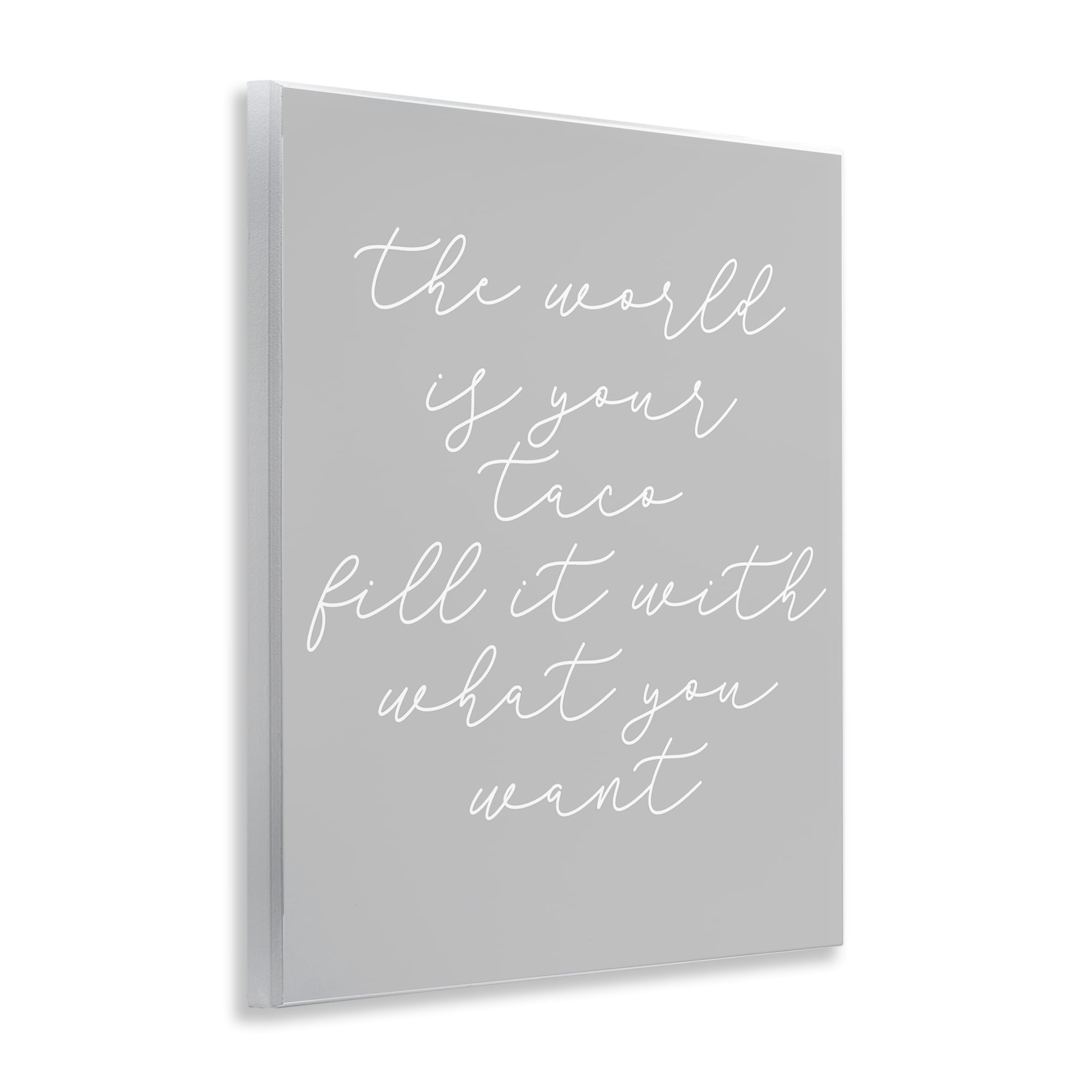 Stupell Industries World Is Your Taco Text & Numbers Painting Unframed Art Print Wall Art, 11 x 14