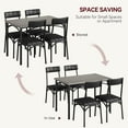 Dining Table Set for 4, Metal and Wood Square Kitchen Table with 4
