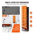 thumbnail image 3 of VEVOR File Wall Rack, One-Piece 16 Pockets Mesh Wall File Holder, Wall Mounted Magazine Mail Paper & Document Storage Folder, Metal Wall File Organizer with Nametag Label, for Office Home & School, 3 of 9