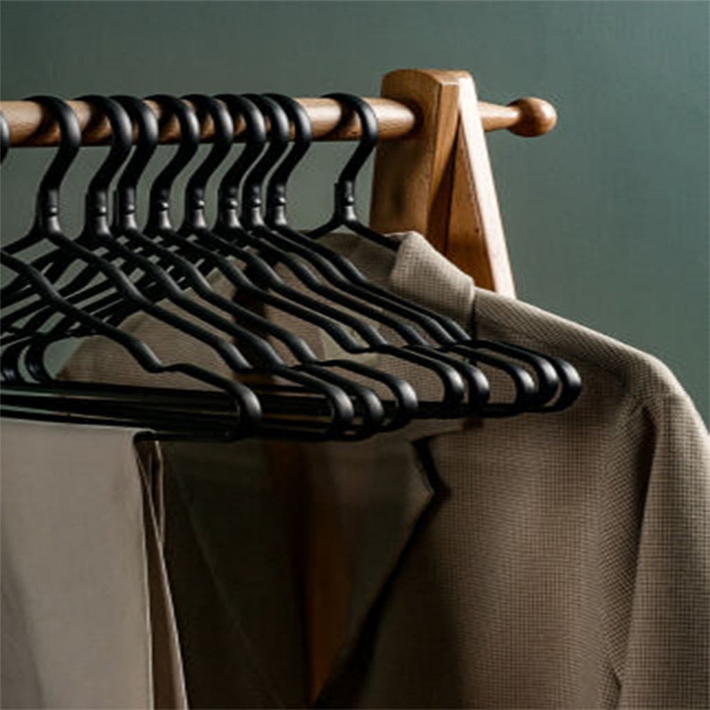 10Pcs Aluminum Alloy Metal Clothes Hangers Non-Deformed Heavy Duty Coat Drying Rack with Groove for Jacket Shirts Pants