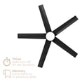thumbnail image 6 of Stratos 52in 5-Blade Smart Ceiling Fan 2700K-6000K CCT Tunable Range LED Light Kit with Remote Control in Matte Black Works With iOS or Android App, 6 of 10