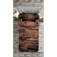 thumbnail image 3 of Ambesonne Chocolate Quilted Bedspread Set 2 Pcs, Rough Dark Timber, Twin Size, Brown Dark Brown, 3 of 3