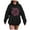 Black, variant on Towmus Womens Sweatshirt Graphic Hoodies Cute Letter Print Drawstring Pullover Casual Long Sleeve Tops with Pocket
