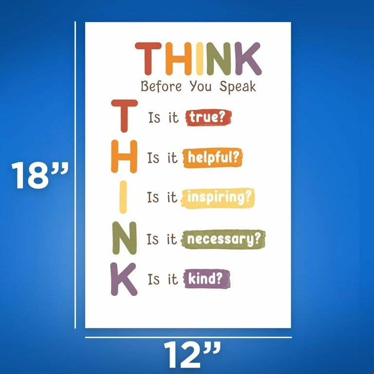 think-before-you-speak-poster-think-acronym-think-before-you-speak-poster-mindful-speaking-poster-classroom-12-x-18-inch-poster-unframed-premium-100lb-gloss-made-in-usa-bmcp0419-walmart-com for Free Printable Before You Speak Think Printable Think Before You Speak Poster - THINK Acronym - Think Before You Speak Poster - Mindful Speaking Poster - Classroom 12 x 18 Inch Poster - Unframed - Premium 100lb Gloss - Made In USA - BMCP0419 - Walmart.com for Free Printable Before You Speak Think Printable