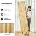 thumbnail image 3 of Room Dividers, 5.75Ft Individual Privacy Screens Foldable Wooden Louver & MDF Stable Wall Divider for Home Office Bedroom, 6 Panels (Natural), 3 of 7