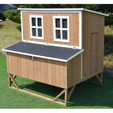 Omitree Large Wood Chicken Coop Hen House 4-8 Chickens 4 Nesting Box