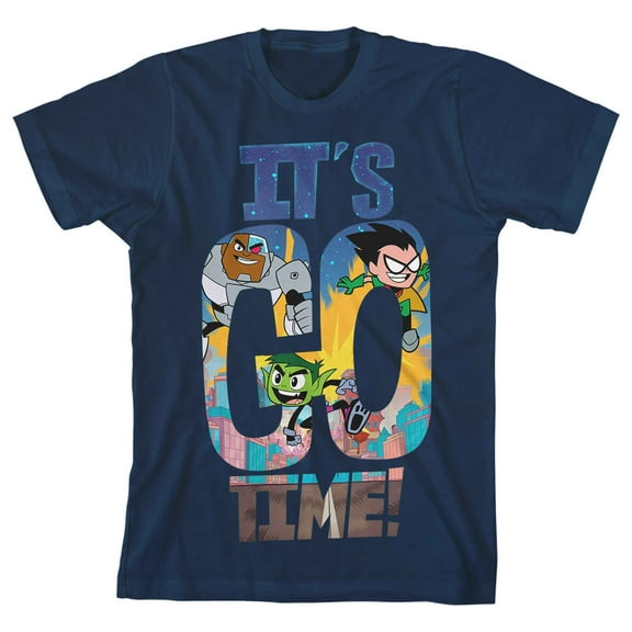 Teen Titans Go It's Go Time Boys Navy T-shirt-S