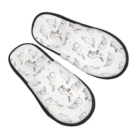 

Jgfou Rabbit Eating Print Womens Cozy Memory Foam Slippers Soft Warm Slip On House Slippers Anti-Skid Rubber Sole Creative Gifts for Women Mom Girlfriend
