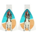 thumbnail image 2 of Hanging Towels 1 Pcs, Dish Towels Beagle Dog Wearing Sunglasses and Retro Bow Absorbent Hand Towels with Hanging Loop Washcloth for Bathroom Kitchen, 2 of 6