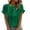 Green, variant on 2026 Summer Dressy Casual Tunic T-Shirts for Women Round Neck Ruffle Cuffs Ruched Textured Comfortable Soft Solid Color Short Sleeve Tops White 2XL