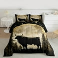 thumbnail image 2 of Manfei Teens Highland Cow Queen Comforter Set, Farmhouse Animal Bedding Sets, Rustic Countryside Reversible Bedding Comforter Set, Breathable Home Decor, 3pcs, 2 of 8