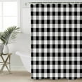 thumbnail image 4 of Shower Curtain, Black White Buffalo Check Waterproof Shower Curtain Set with Hooks for Bathroom Showers,Stalls and Bathtubs,72x72In Farmhouse Classic Tartan Plaid, 4 of 8