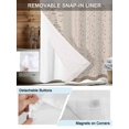 thumbnail image 5 of No Hook Shower Curtain with Snap-in Liner, Beige Pink Floral Waterproof Fabric Bathroom Curtains, Spring Flowers Bath Curtains & Mesh Top Window 54"x78", 5 of 9