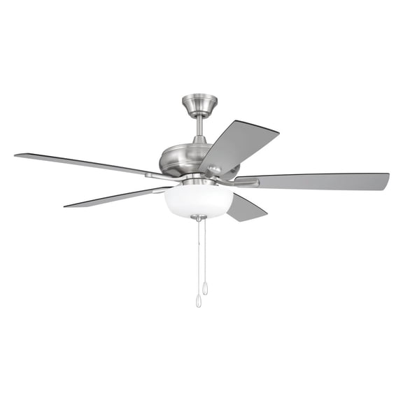 Eos Frost Bowl 52 in. Brushed Polished Nickel Ceiling Fan w/ Light Kit Included