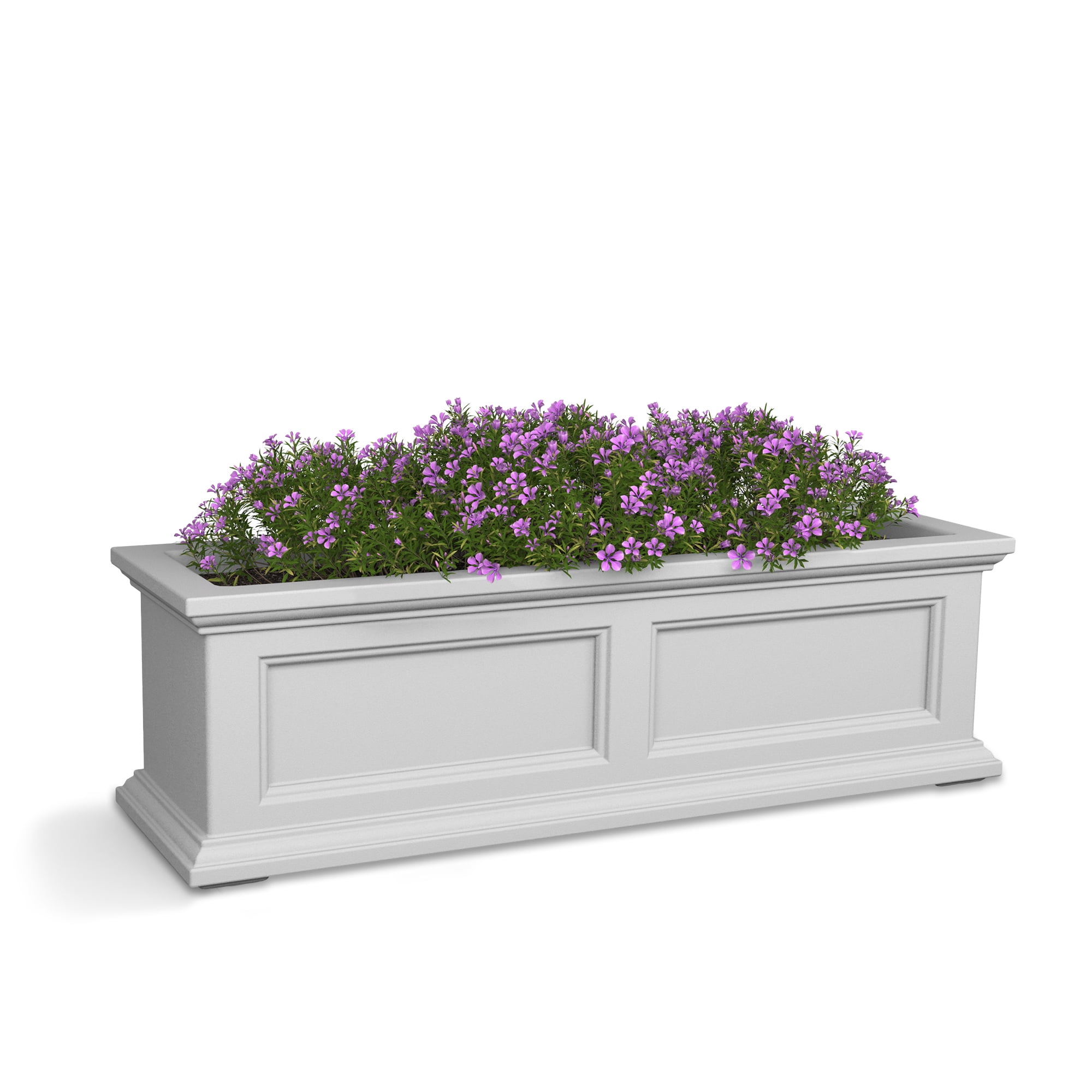 Mayne Fairfield 36" x 11" x 11" Rectangular White Self Watering Plastic Window Box Planter