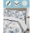 thumbnail image 4 of Quilts Full Size, Blue Floral Birds Soft Comforter Bedding Set for Bed, Farmhouse Flowers Pastoral Lightweight Quilted Bedspread with Pillow Cover(2 Pieces) for All Season, 78x90 Inch, 4 of 6