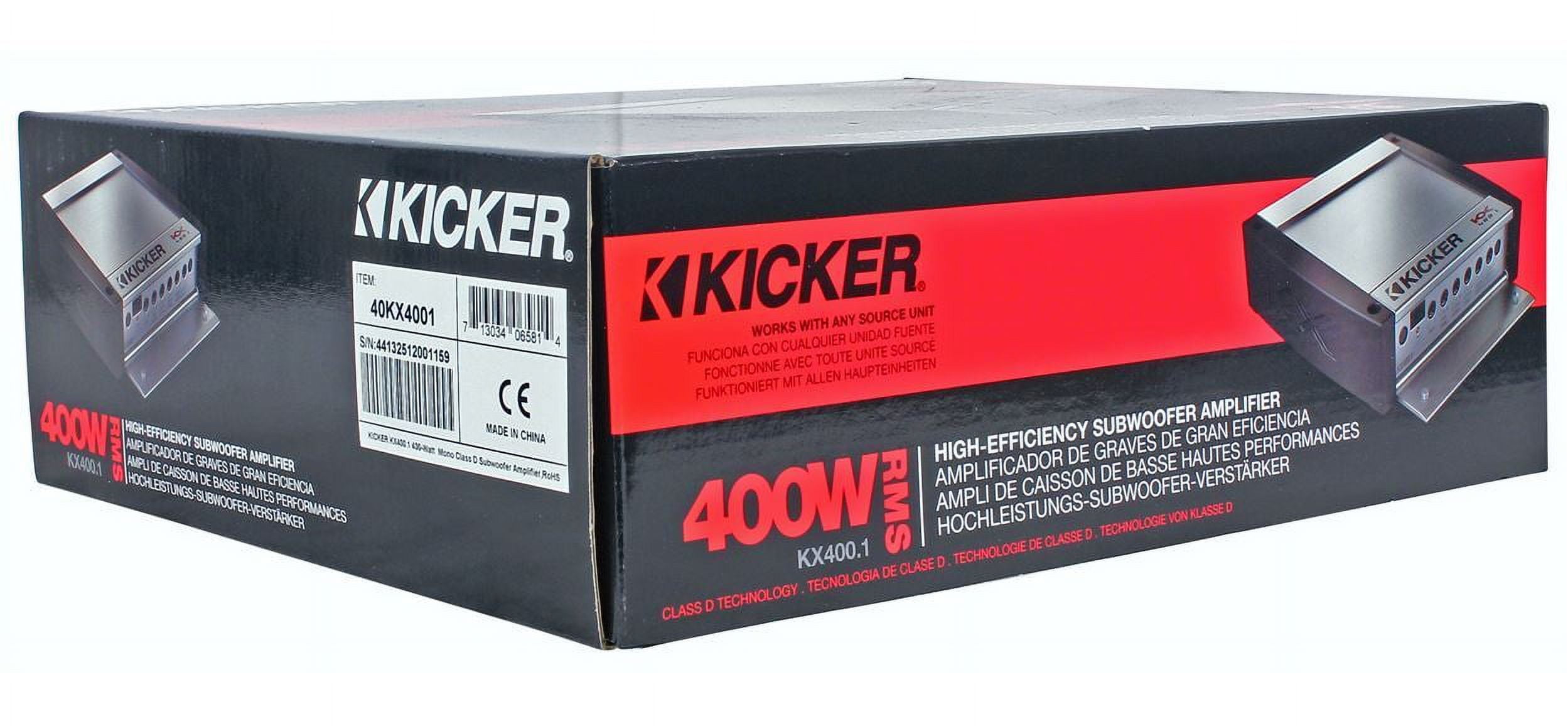KICKER KX400.1 - Car - amplifier - 1-channel - 800 Watts x 1 KICKER KX400.1 - Car - amplifier - 1-channel - 800 Watts x 1
