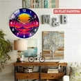 thumbnail image 6 of Decorative Clocks: Neon Vaporwave  Glass Wall Clock,  80s Nostalgia Retrowave Wall Art Cool  Decor Wall Clock for Homes, Bars, Offices, Man Caves, Garages, And Living Rooms .Also Makes A Great Gift., 6 of 8