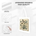 thumbnail image 4 of COMIO  Canvas Aesthetic Tote Bag for Women Minimalist Bouquet Cute Tote Bags Floral Book Tote Bag Flowers Vintage Reusable Grocery Bags Botanical Library Shopping Shoulder Bag for Grocery, 4 of 5