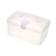 thumbnail image 4 of Caja de almacenamiento transparente, estuche para joyería, contenedor de suministros de costura con tapa portátil, organizador de escritorio para uso 23cmx10.5cmx9cm, 4 of 9